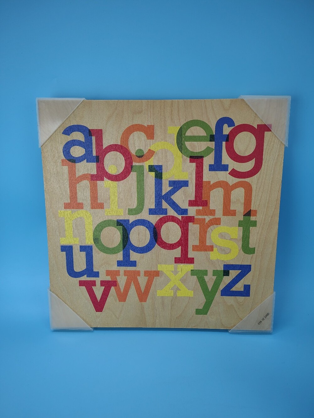 Alphabet Jumble Colorful Letters Wall Art Nursery Room Classroom 15x15x1 Wood